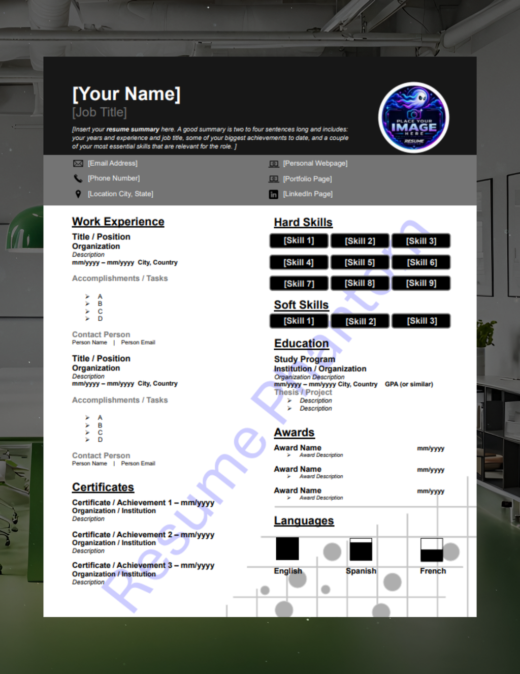 Creative Blank Resume Template (7 Variant Colors Available)